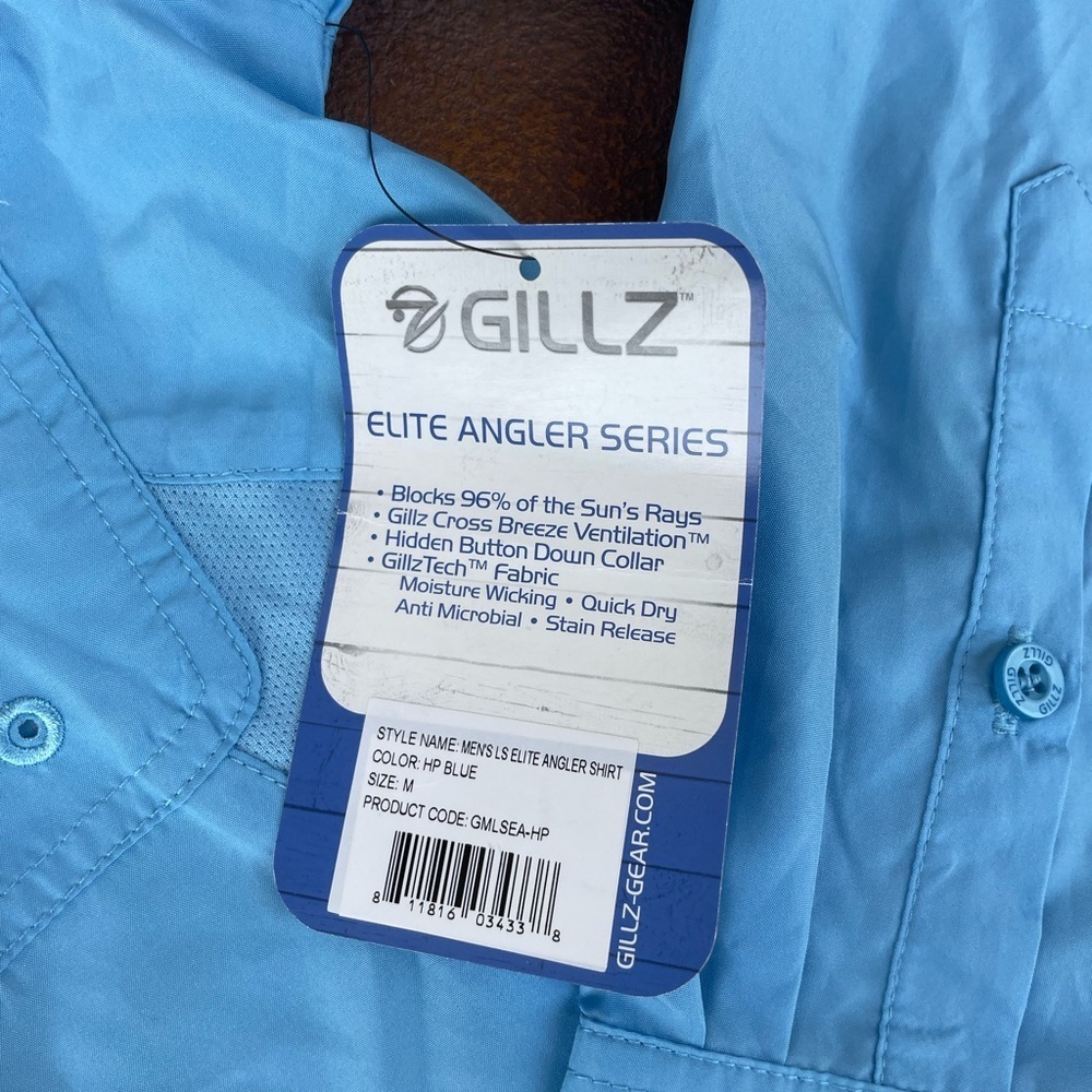 NWT Gillz Shirt Mens Medium Vented Button Up Fishing Long Sleeve Lightweight - Picture 2 of 5